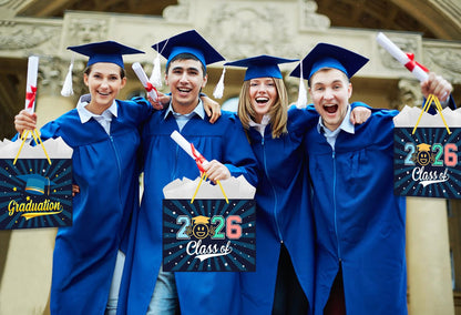 GMEMNOV Graduation Gift Bag 2026-12.6" Large Graduation Gift Bag with Tissue Paper Class of 2026 Graduation Party Favor Bags for High School College Graduates