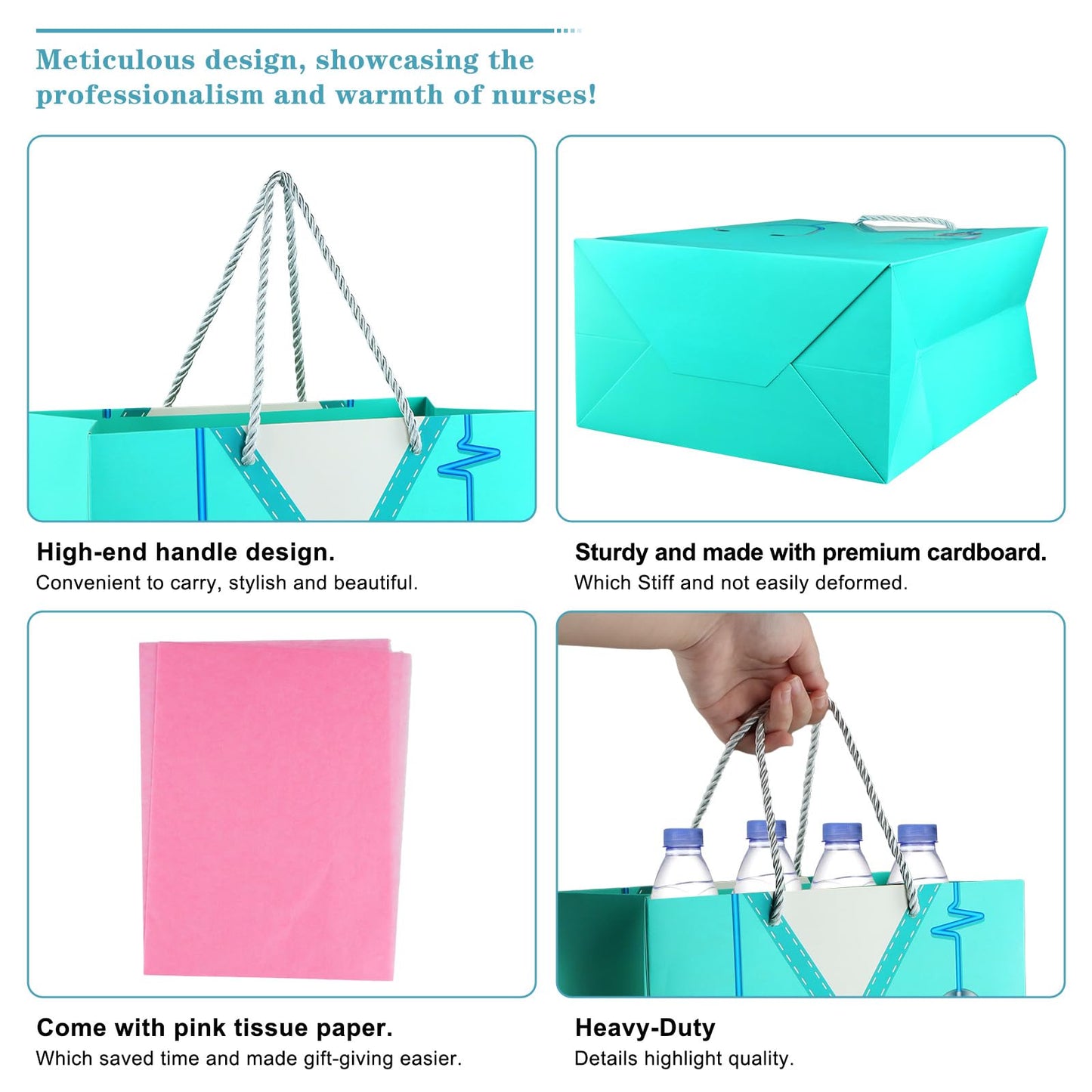 WhatSign Nurse Graduation Gifts Bag - 13" Large Nurse Gift Bags with Tissue Paper and Handle Nursing School Graduation Gifts for Women New Nursing Student Gift Bag for Medical School Party Favor