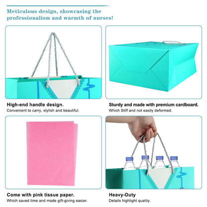 WhatSign Nurse Graduation Gifts Bag - 13" Large Nurse Gift Bags with Tissue Paper and Handle Nursing School Graduation Gifts for Women New Nursing Student Gift Bag for Medical School Party Favor