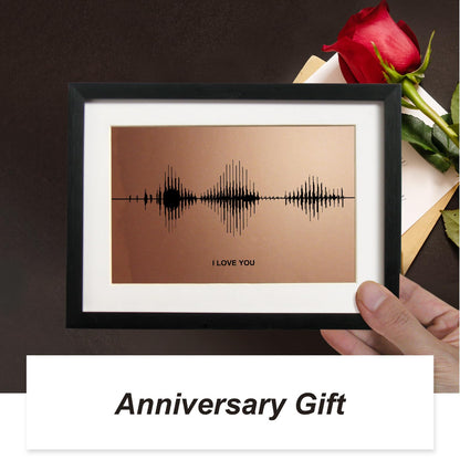 IGREAN I Love You Soundwave Art, Visible Voice Print, Bronze Gift for 8th Anniversary her him Husband Wife, Mother 's Day Gift