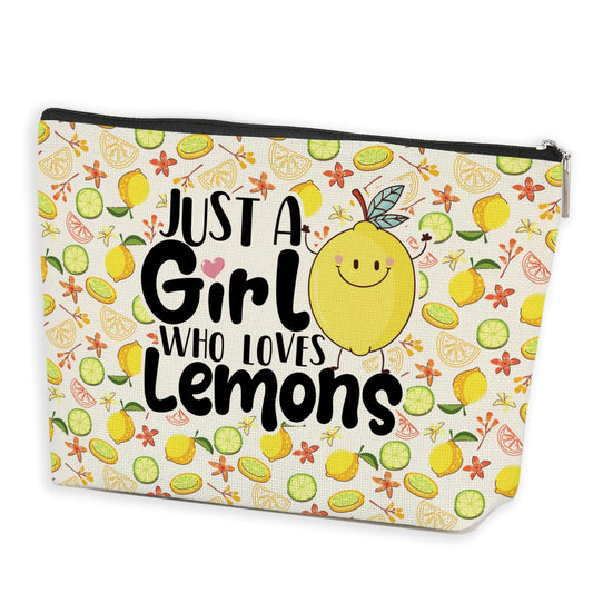 Azteoiz Lemon Makeup Bag, Lemon Gifts, Lemon Decor Bag, Girl Gifts for Women Girl Sister Daughter Niece Friend Graduation Friendship Birthday Gifts for Lemon Lovers, Cosmetic Bag Travel Toiletry Bag