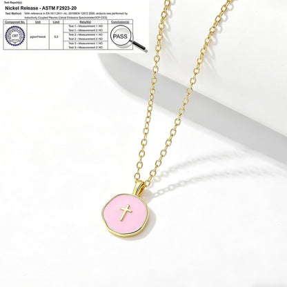 GINAZL Colorful Cross Necklace for Women Girls, Valentines Day | Birthday | First Communion | Christmas Gift | Easter Gifts