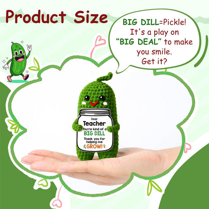 MAMAGIFTREE Teacher Appreciation Gifts- Unique Thank You Gift for Daycare Kindergarten Preschool Teachers Women, Funny Crochet Pickle Plush End of Year Back to School Gift for Teacher