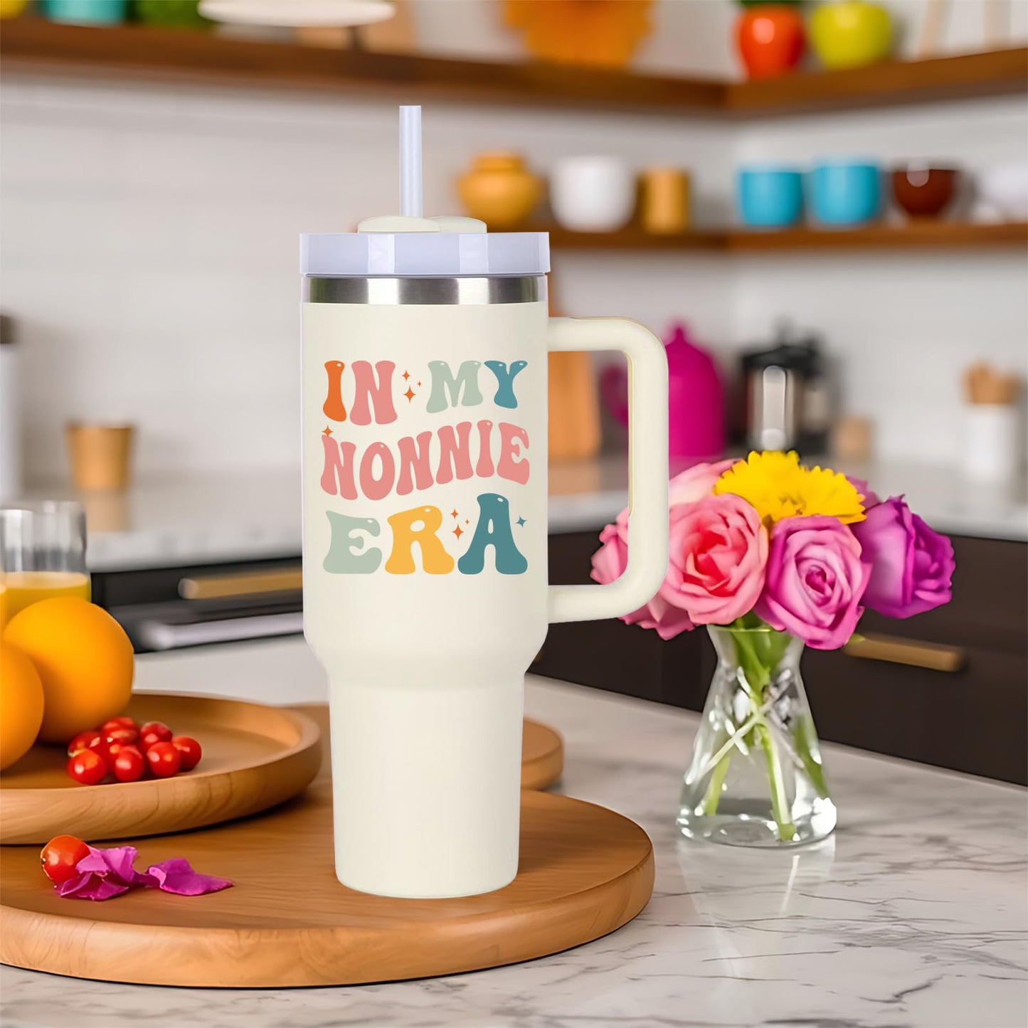 momocici Nonnie Cup Tumblers Gifts.40oz In My Nonnie Era Tumbler with Handle.Nonnie Gift.Nonnie Cups.Nonnie Tumbler.40oz Birthday Christmas Mothers Day Gifts for Nonnie.