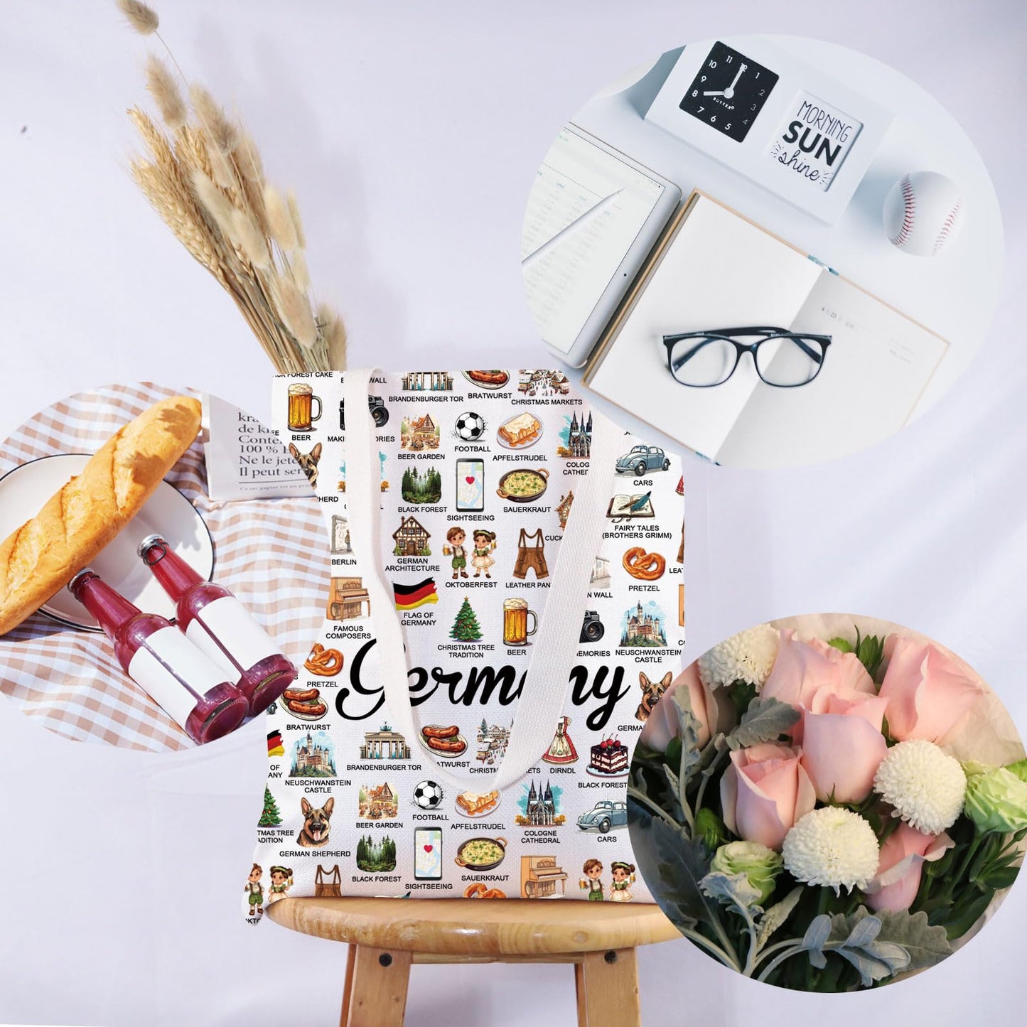 G2TUP Germany Lover Gift Germany Travel Tote Bag German Culture Handbag Germany Tourism Gift German Lover Gift