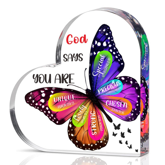 Christian Gifts for Women Mothers Day Gifts for Mom - Butterfly Inspirational Religious Gifts for Mom Wife Sister Friends Coworker Female Mothers Day Birthday Anniversary Present Home Art Decor Signs