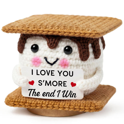 SUCHAGIFT Couple Gifts - Anniversary, Birthday, Valentines Day Gifts for Him, Her, Boyfriend, Girlfriend, Wife, Husband - Love Inspirational Positive Support S'More Crochet Doll