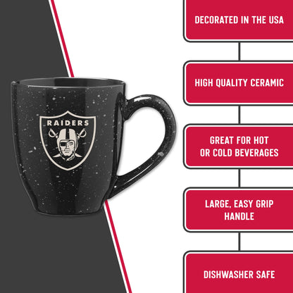 Rico Industries NFL unisex-adult NFL Football 16 oz Team Color Laser Engraved Speckled Ceramic Coffee Mug