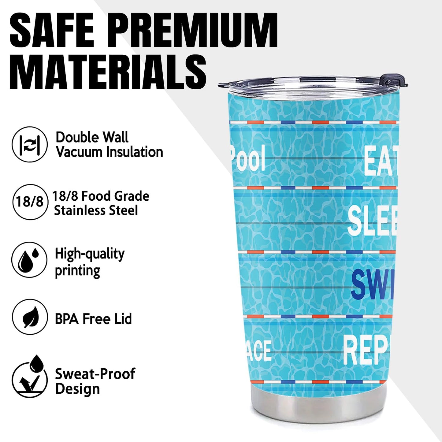 Swimmer Gifts - Swim Team Gifts - Swimming Stainless Steel Tumbler 20 Oz