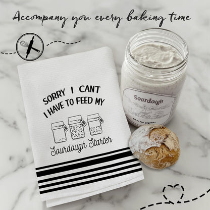 Funny Sourdough Baking Kitchen Towels, Gifts for Sourdough Bakers Tea Dish Towels for Kitchen, Baking Lover Gifts Decorative Hand Towels, 16x24 Inch