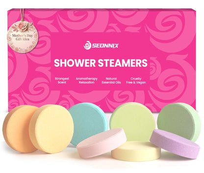 Shower Steamers Aromatherapy, 8 Pack Shower Bombs for Relaxation and Stress Relief, Natural Essential Oils Spa Gift Set for Women, Birthday Gifts, Self Care & Home Spa Experience