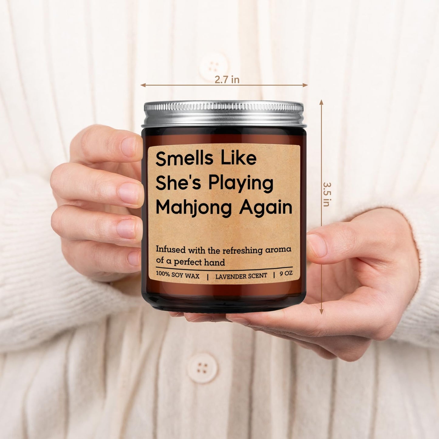 LEADO Funny Playing Mahjong Candle, Mahjong Gifts for Women - Mah Jongg Accessories, Gifts for Mahjongg Players & Lovers - Mahjongg Party Supplies, Birthday Decorations for Friend, Hostess, Mom, Girls