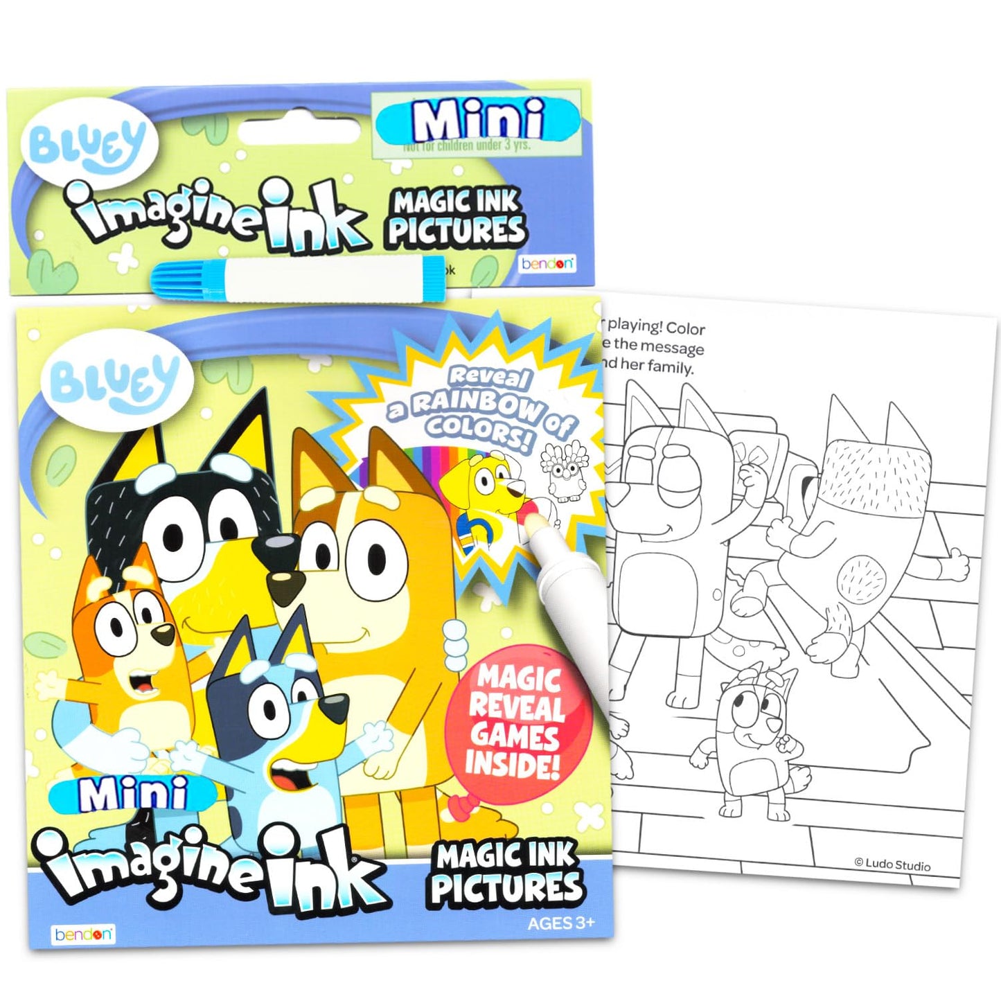 Bluey Easter Gift Bag Coloring Set - Bundle with 4 Coloring Activity Books, Easter Egg Print Cellophane Bag, Twist Tie, Stickers | Bluey Easter Gift Basket Stuffers