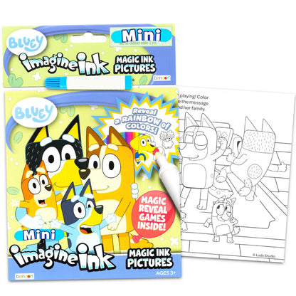 Bluey Easter Gift Bag Coloring Set - Bundle with 4 Coloring Activity Books, Easter Egg Print Cellophane Bag, Twist Tie, Stickers | Bluey Easter Gift Basket Stuffers