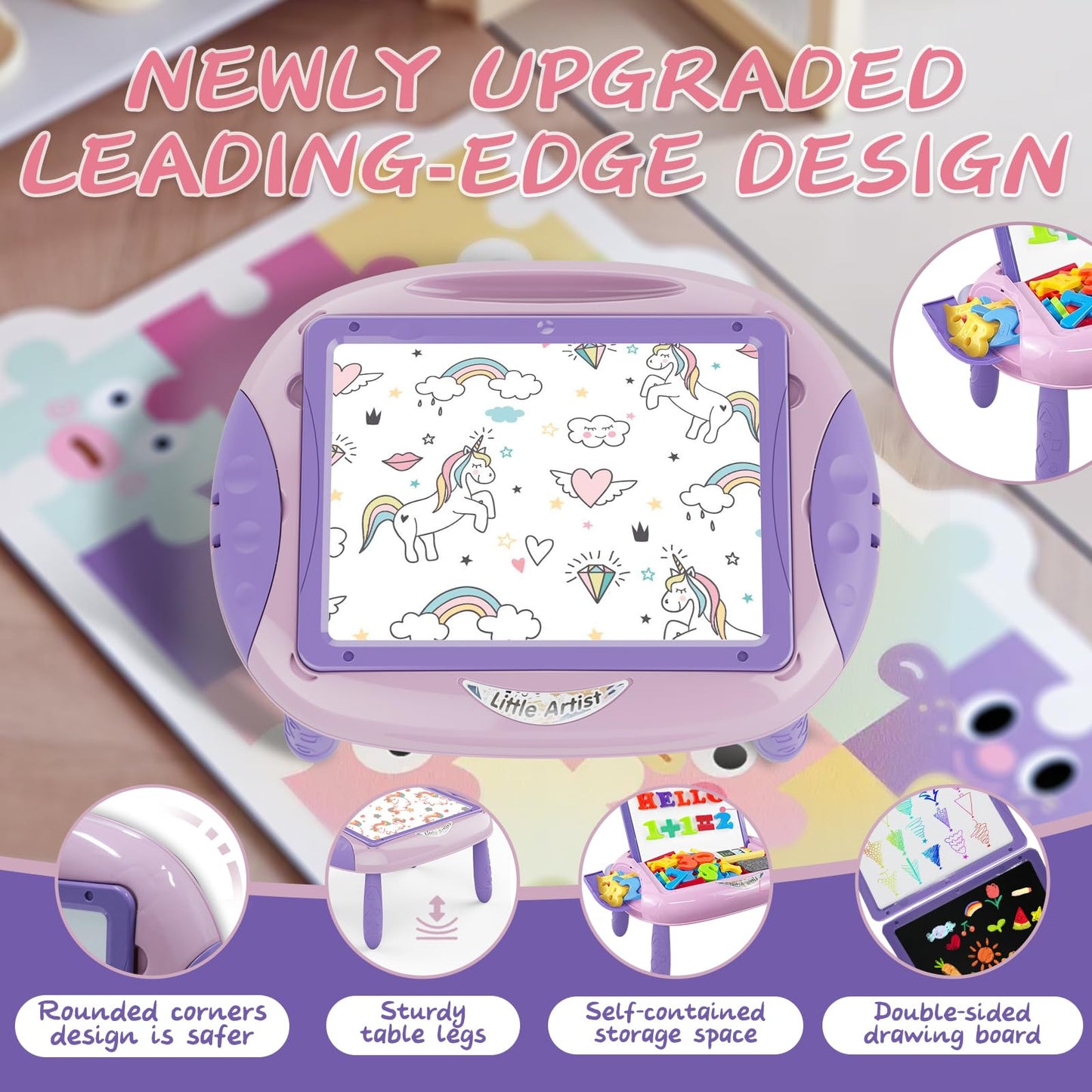 Cokzer Gift for 1-2 Year Old Girls, Toddler Girl Toys with Magnetic Letters and Numbers, Learning and Educational Toys for 1 2 Year Old, Girls Birthday (Unicorn Pink)