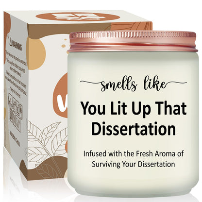 PhD Graduation Gifts - Doctorate Degree Gifts for Women - Congratulations Present for Him, Her, Doctoral Graduates, PhD Student - Lavender Scented Candle