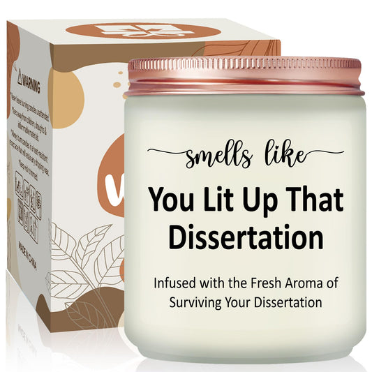 PhD Graduation Gifts - Doctorate Degree Gifts for Women - Congratulations Present for Him, Her, Doctoral Graduates, PhD Student - Lavender Scented Candle