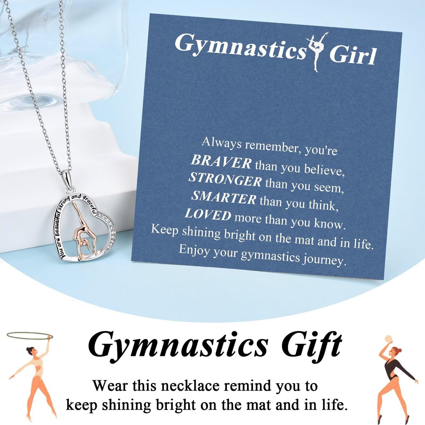 Gymnastics Gifts for Girls Gymnastics Necklace Sport Gifts Jewelry for Gymnast Women for Birthday, Graduation, Christmas
