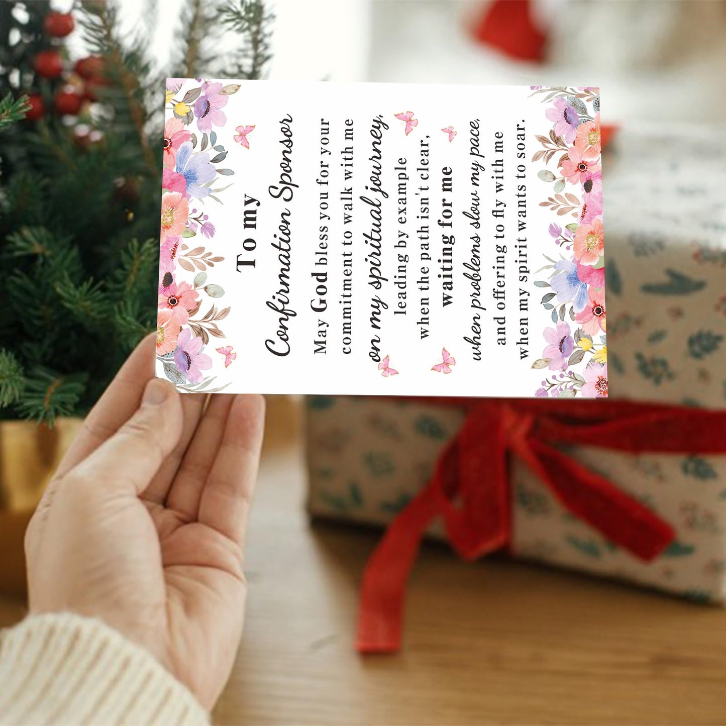 Confirmation Card Catholic Confirmation Sponsor Gifts for Women Men, Christian Cards Baptism for Teens, Religious Baptism Cards Appreciation Thank You Cards Thanksgiving Christmas Birthday Adults