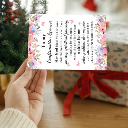Confirmation Card Catholic Confirmation Sponsor Gifts for Women Men, Christian Cards Baptism for Teens, Religious Baptism Cards Appreciation Thank You Cards Thanksgiving Christmas Birthday Adults