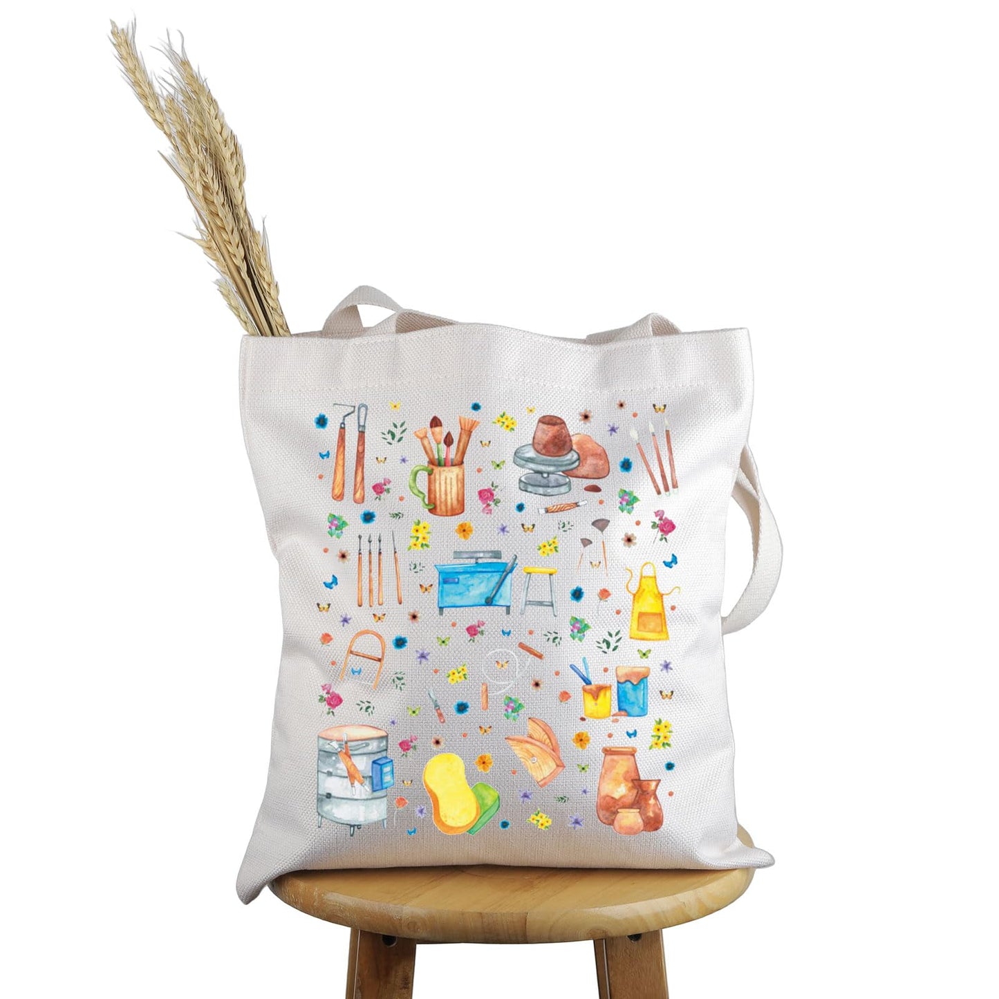 PWHAOO Pottery Maker Gift Pottery Design Tote Bag Ceramic Artist Lover Handbag Ceramics Lover Gift