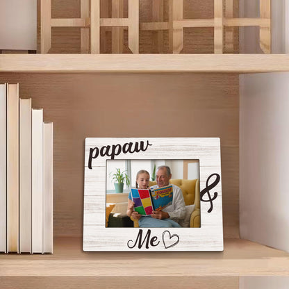 Papaw Gifts Picture Frame 5x7, Papaws Grandpa Photo Frame, Christmas Birthday Gifts for Papaws Grandpa from Grandkids, Papaw and Me Wooden Picture Photo Frames for Desk Home Room Decor