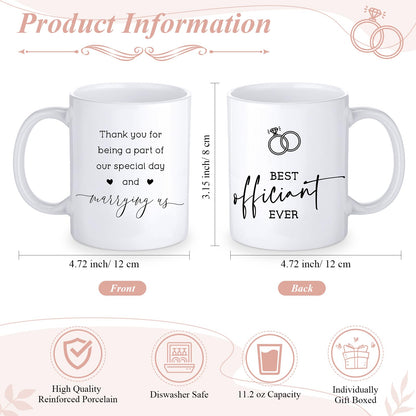 Havawish 3 Pcs Wedding Best Officiant Ever Gift Funny Officiant Proposal Gifts Include Makeup Bag, 11 oz Coffee Mug, Appreciation Keychain for Wedding Party Bridal Shower Bride Groom Thank You Present