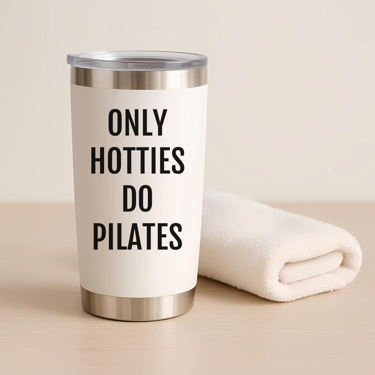 Coveted Goods Pilates Tumbler for Women – Cute Pilates Gift for Instructor, Friend or Coworker – 20oz Stainless Steel Travel Mug with Lid – Insulated Coffee Cup, Keeps Drinks Hot or Cold