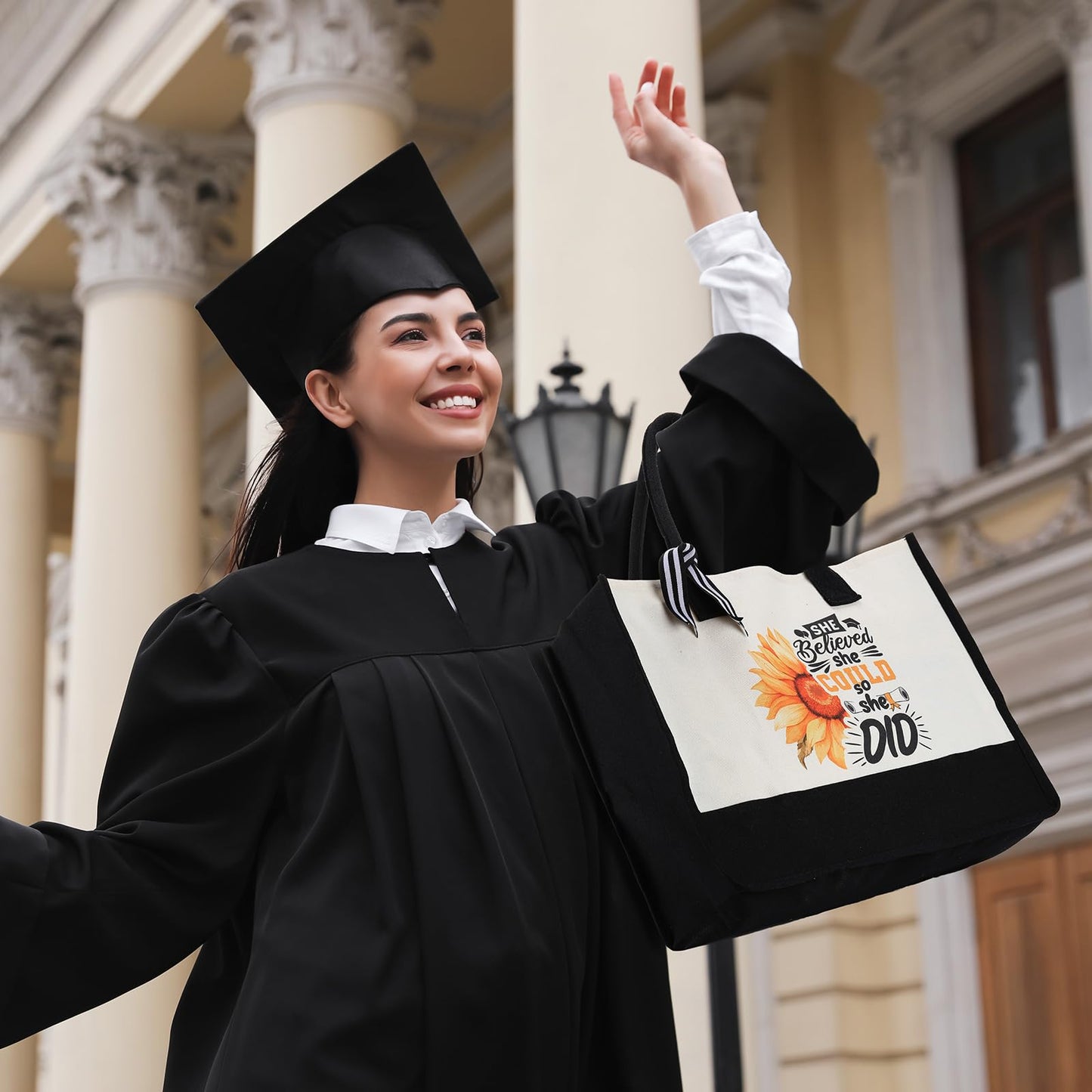 10 Pcs 2026 Graduation Gifts for Women Best College Grad Gifts Basket Master Degree Grad Gift Box Congratulations Gift for Class of 2026 College Masters Graduation(Classic,Black)