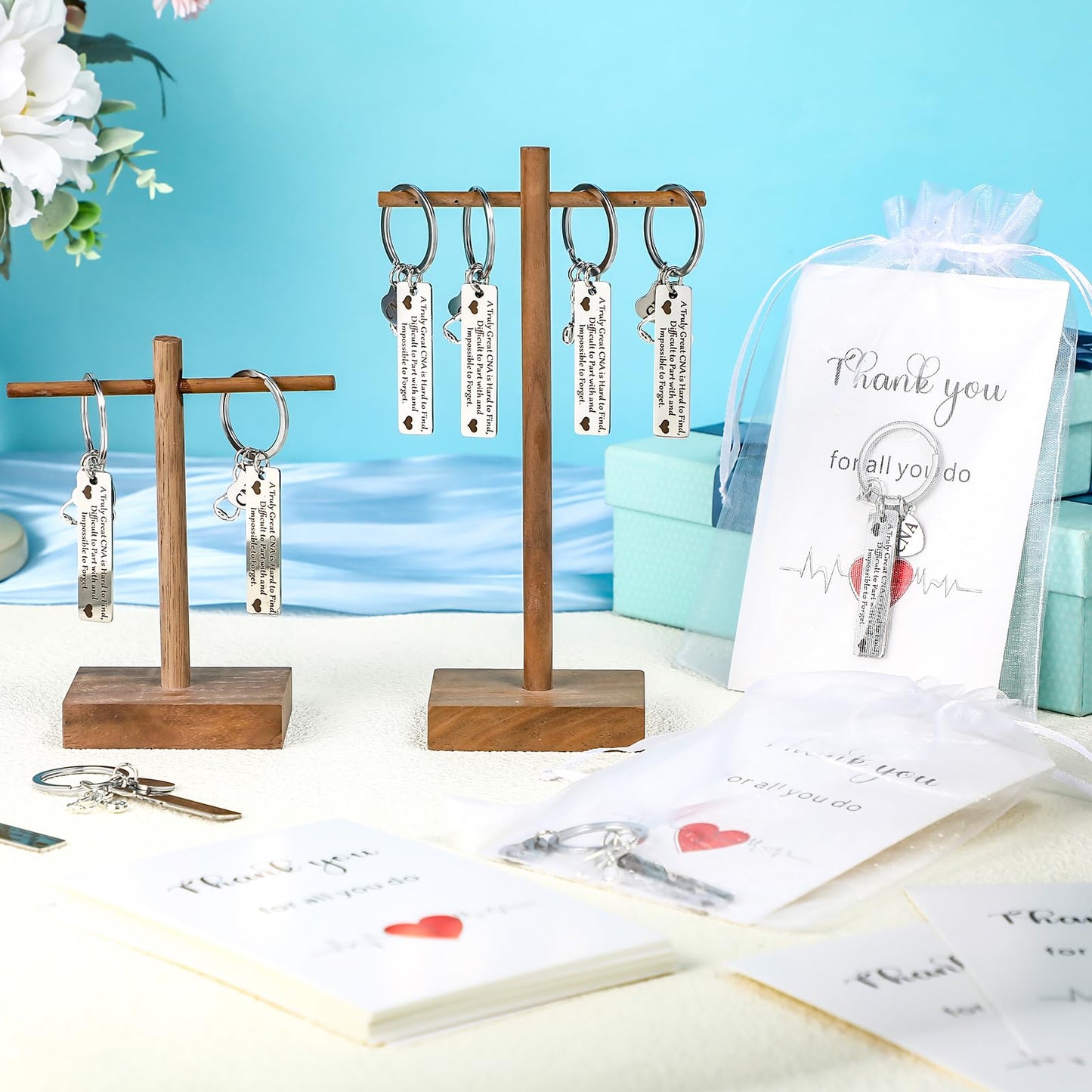 Sureio CNA Week Gift Bulk Appreciation Keychain CNA Accessories for Work Certified Nursing Assistant Graduation Party