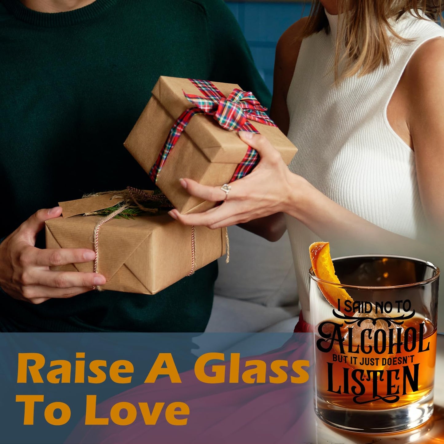 Funny Alcohol Gifts Whiskey Glasses, Alcohol Lovers Gifts, Funny Old Fashioned Rocks Glasses for Women Men Drinking Scotch Bourbon Vodka Liquor, 10 oz