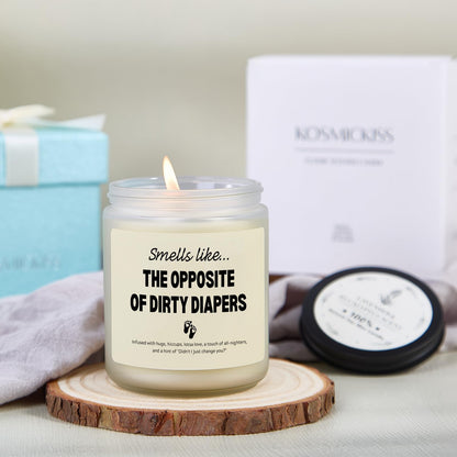 Kosmickiss New Parents Gifts for Couples, Funny Gender Reveal Gift, Mom&Dad Gift for New Parents, Lavender Aroma Candle