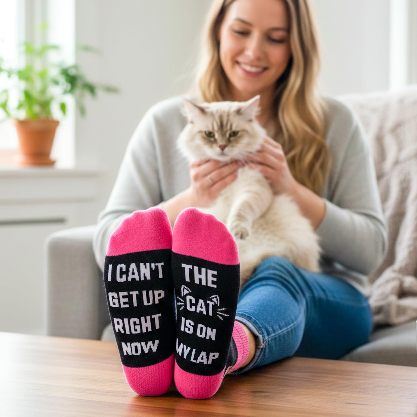 Bebila Gift for Mom Funny Socks for Cat Dad Mom Birthday Gifts for Mom Novelty Socks Gifts for Cat Lovers