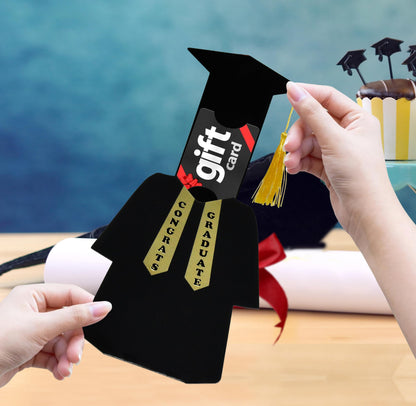 6 Pcs Graduation Gift Card Holder Graduate Shaped with Tassel Grad Gifts Cards Holders Funny Gift Class Party Supplies Ideas for High School College