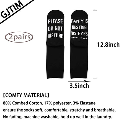 2PAIRS Pappy Gift Grandpa Gift If You Can Read This Pappy Is Resting His Eyes Funny Birthday Gifts Socks