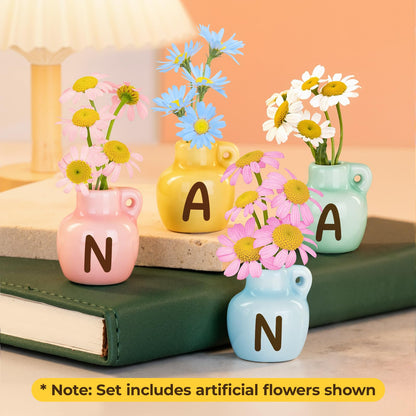 Nana Gifts, Birthday Gifts for Nana from Grandkids, Mini Vase Fridge Magnets for Nan Nanny Grandma for Christmas Mothers Day