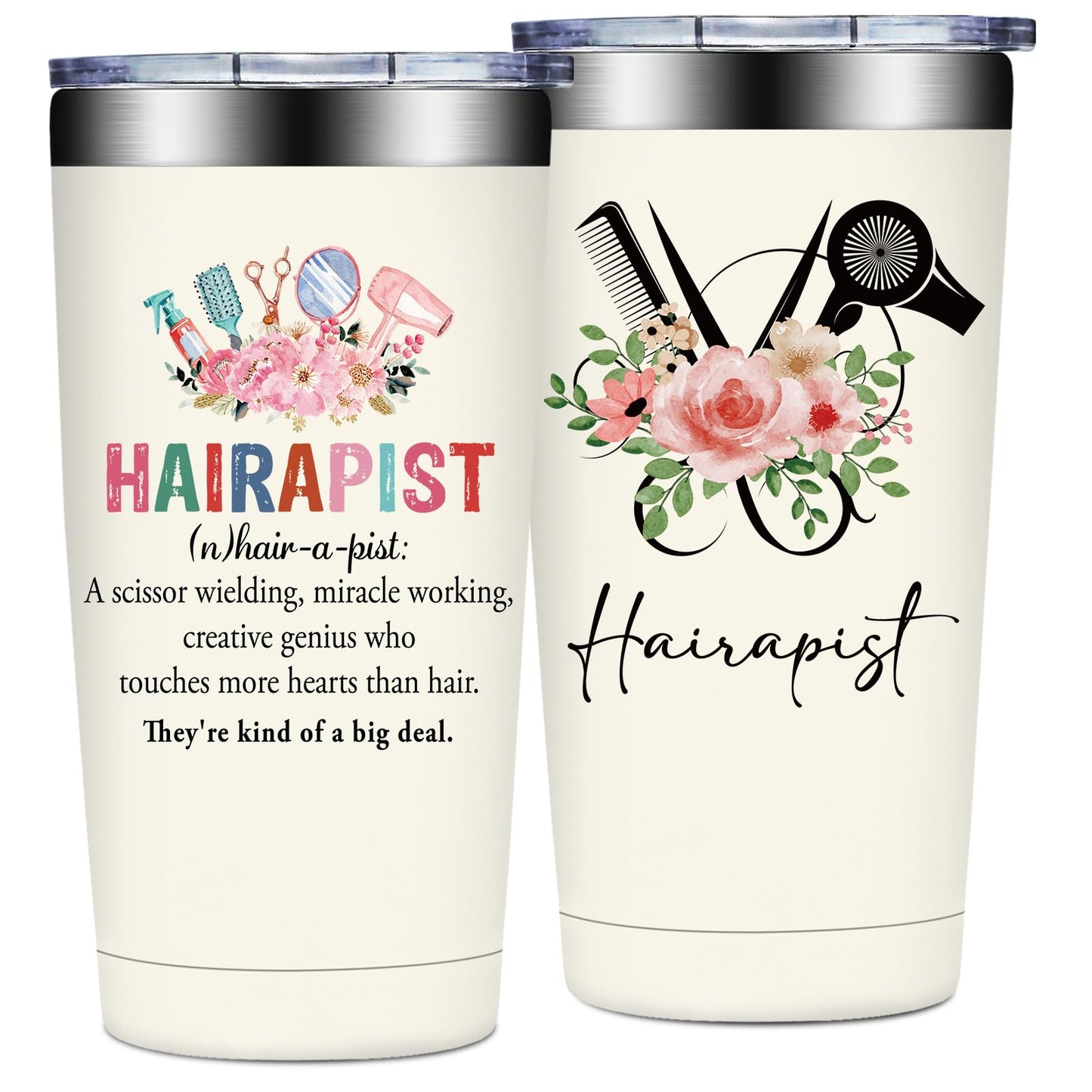 Hair Stylist Gifts - Hairdresser Gifts for Women - Birthday, Appreciation, Christmas Gift for Hairstylist Women - Hairapist Tumbler Cup 20 oz
