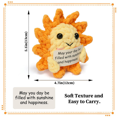 Beeboy Emotional Support Crochet Sunshine - Positive Support Plush Gift Ideas for Women, Crochet Ornament Stuff Advent Calendar, Positive Affirmations Amigurumi Dolls