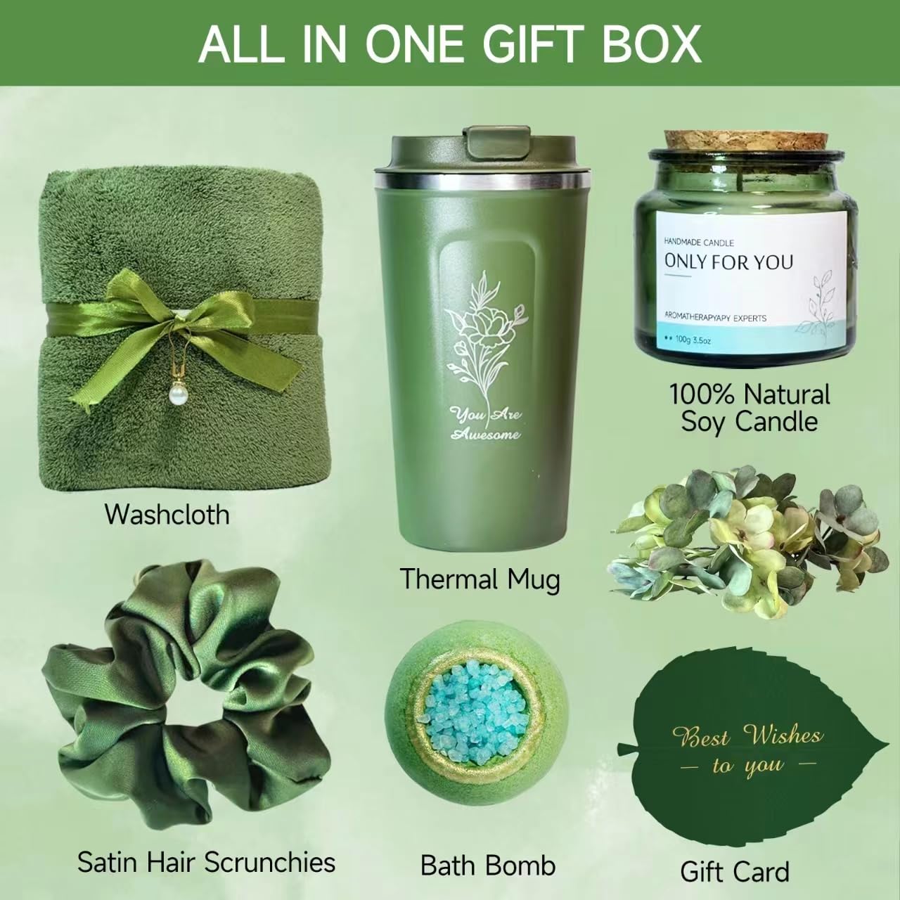 Thank You Gifts for Women - Personalized Spa Gift Basket Set for Mom, Wife, Girlfriend, Sister, Friends, Her - Happy Birthday, Christmas, Valentine's Day, Mother's Day
