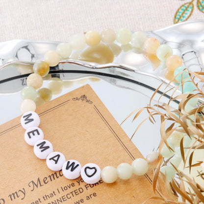 Memaw Gifts from Grandkids Grandchildren for Birthday Beaded Jewelry Best Memaw Bracelet