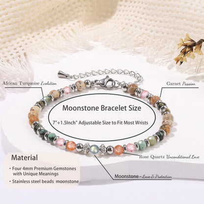 Gifts for Women Moonstone Bracelet, Christmas Birthday Graduation Mothers Day Meaningful Gifts Love Protection Ideas Bracelets for Her Women