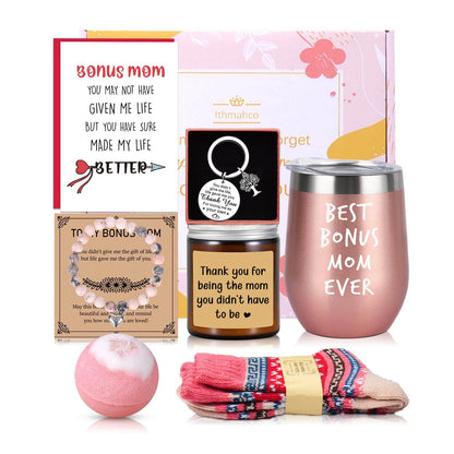 Ithmahco Bonus Mom Mothers Day Gifts, Step Mom Mothers Day Gifts, Best Bonus Moms Ever Gift Basket, Stepmom Gift Ideas From Daughter Son