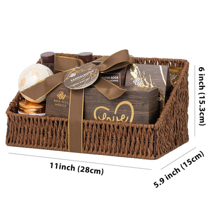 Sandalwood 32 Pcs Bath & Body Gift Basket for Men, Beard Grooming Set, Face Skin Care Kit, Home Spa Basket Gift Set, Bath Bomb, Birthday, Christmas, Valentines, Father's Day, Anniversary