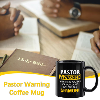 YHRJWN - Pastor Appreciation Mug, Religious Gifts for Men, Unique Christian Gifts for Birthday, Christmas - 11 Oz Black