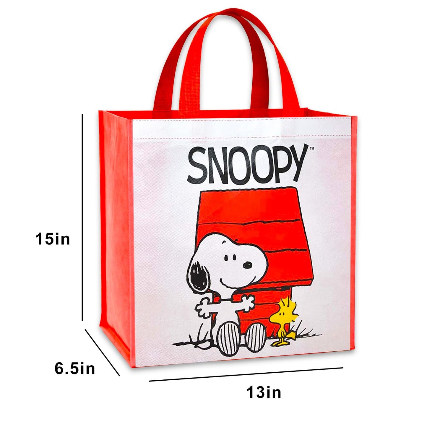 Peanuts Tote Bags for Kids, Adults - Bundle with 2 Snoopy Tote Bags for Groceries, Shopping, Storage, More Plus Stickers | Snoopy Gifts for Kids, Boys, Girls