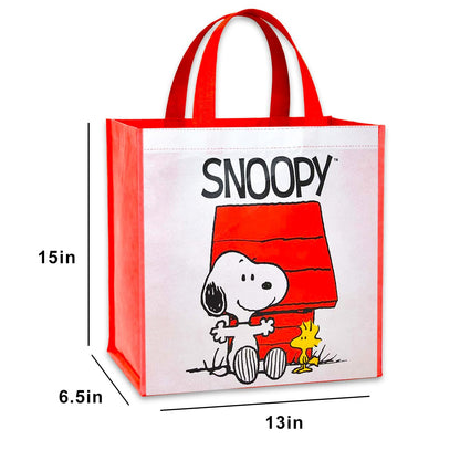 Peanuts Tote Bags for Kids, Adults - Bundle with 2 Snoopy Tote Bags for Groceries, Shopping, Storage, More Plus Stickers | Snoopy Gifts for Kids, Boys, Girls
