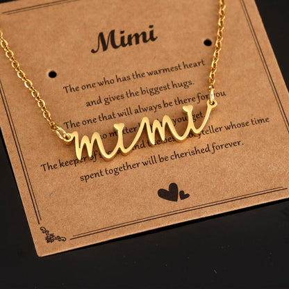 Kivosliviz Mimi Gifts for Grandma Jewelry from Grandson Women Mothers Day Ideas Gold Necklace for Mimi