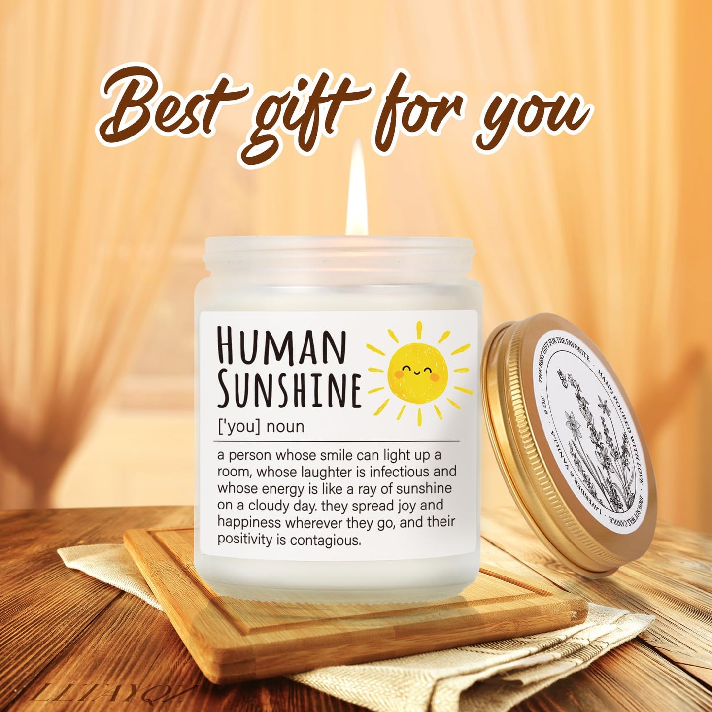 Human Sunshine Thanksgiving Candle for Women, Birthday Inspirational Appreciation Gifts to Women Boss Coworkers Teachers Nurses, Retirement Gift to Woman, Thank You Candle for Her-31