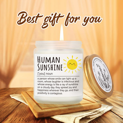 Human Sunshine Thanksgiving Candle for Women, Birthday Inspirational Appreciation Gifts to Women Boss Coworkers Teachers Nurses, Retirement Gift to Woman, Thank You Candle for Her-31