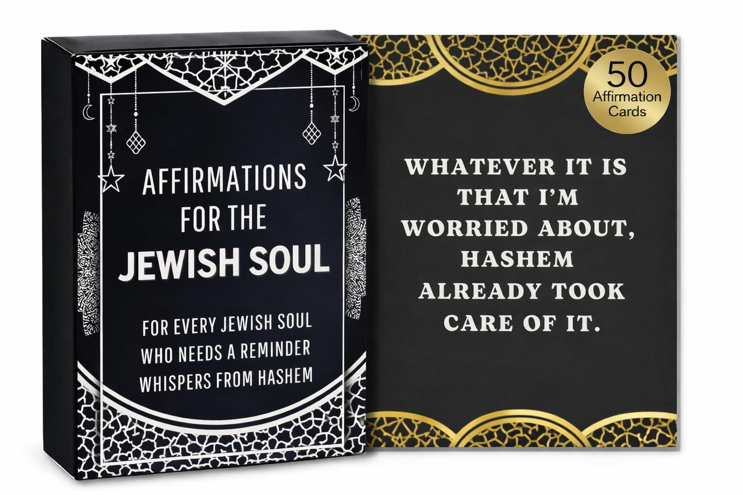 Isaac Liev Positive Jewish Affirmation Cards for Men & Women Kids & Teens– 50 Spiritual Daily Affirmation Quotes Card Deck – Meaningful Jewish Gifts Judaica Gift for Friend, Shabbot Host & Holidays